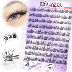 wiwoseo clear band lash clusters with no-glue design for quick daily wear