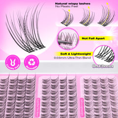 wiwoseo dcurl invisible-band lash clusters for effortless daily wear