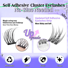 wiwoseo pre-glued cluster lashes provide comfortable all-day wear
