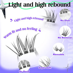 wiwoseo self-adhesive lashes offer natural wispy volume for a seamless look