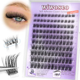 wiwoseo self-adhesive lashes with clear band for quick, glue-free application