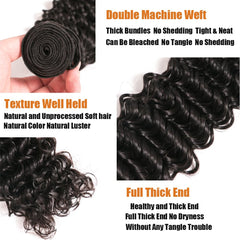 WLYMLY Deep Wave Bundles 22-inch length showcase for voluminous natural look.