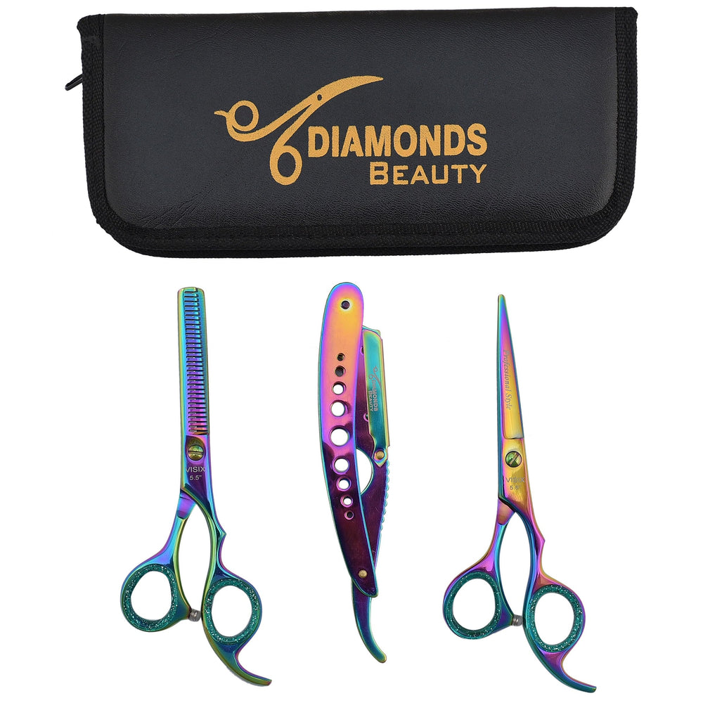 WMI Professional Hair Scissors rainbow finish for precise, smooth cuts.