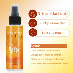 Wodemate adhesive remover for hair extensions in the bonding area
