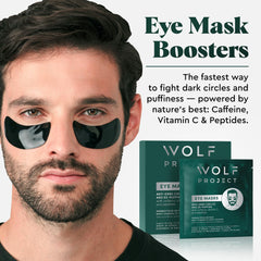 Applying Wolf Project Under Eye Patches in closeup reveals a cooling, refreshing texture.