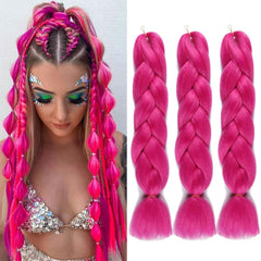 WOME pink jumbo braiding hair close-up strand for crochet twists