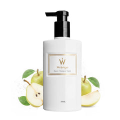 Wonjungyo Moisturizing Repair Shampoo bottle showing pear scent and hydrating care