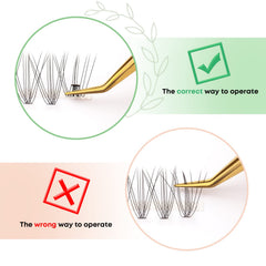 WONSIS lash clusters 10mm three-rows for versatile layering and definition