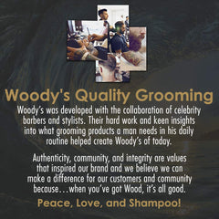 Coconut oil and panthenol in Woody's Balm nourish coarse beard hair.