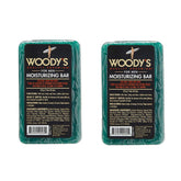Woody's Moisturizing Bar creates a foamy lather for a hydrating shower.