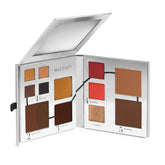 Woosh Fold Out Face Palette open with five-step guide for quick makeup