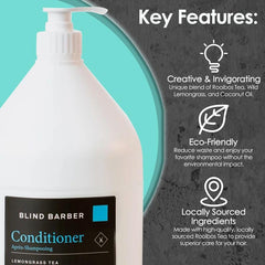 World Amenities Blind Barber coconut oil ingredient to emphasize moisture and shine.
