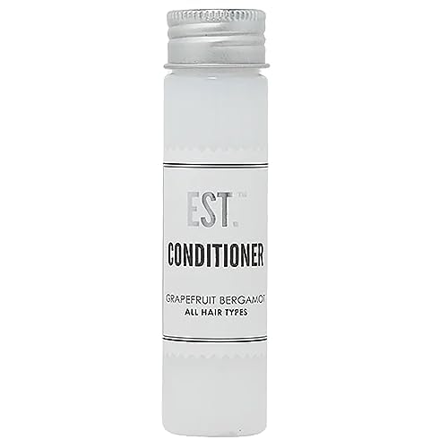 World Amenities EST. Conditioner bottle front highlighting compact travel size for guest rooms