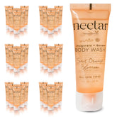World Amenities Nectar bottle pour shows a refreshing bath ritual with orange blossom scent