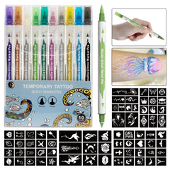 Wormhole Tattoo 10PCS pens pack showing vibrant colors for versatile body art