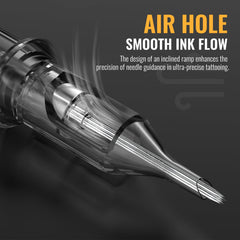 Wormhole Tattoo 1009RL long taper needles for bold lines and consistent ink uptake.