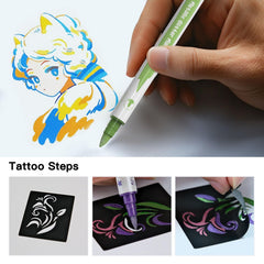 Wormhole Tattoo closeup brush tip demonstrating easy application