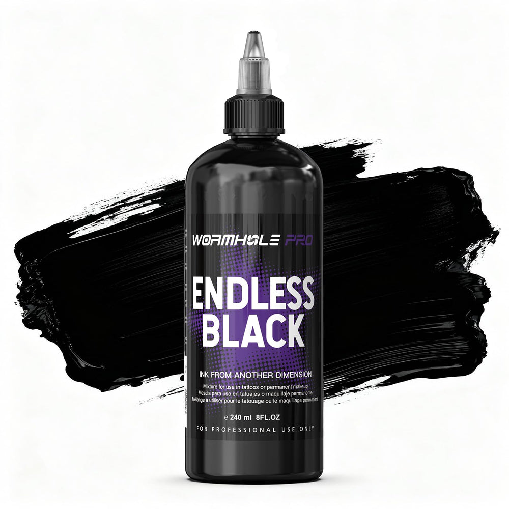 WORMHOLEPRO Endless Black bottle 240ml for large studios seeking deep, opaque linework.