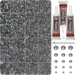 Worthofbest 31000pcs gray rhinestones kit packaging and organized grid case
