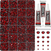 Worthofbest maroon rhinestones close-up for crafting sparkle