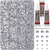 Worthofbest rhinestones-set with silver-clear crystals for versatile DIY sparkle projects.