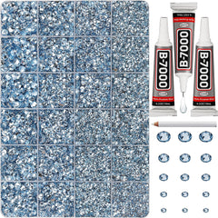 Worthofbest baby blue rhinestones set with 31,000 pieces for versatile bedazzling projects.