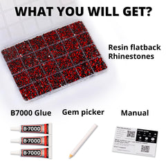 Worthofbest bedazzling kit contents with 24-grid organizer