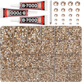 Worthofbest gold champagne rhinestones close-up showing sparkling facets for crafts