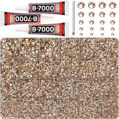 Worthofbest gold champagne rhinestones close-up showing sparkling facets for crafts