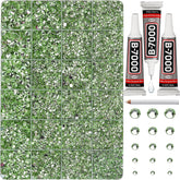Worthofbest light green rhinestones set in 24 grids for sparkling fabric embellishments