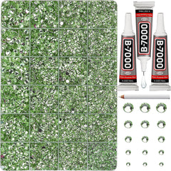 Worthofbest light green rhinestones set in 24 grids for sparkling fabric embellishments