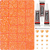 Worthofbest orange AB rhinestones in a 31k jar for dazzling DIY projects.