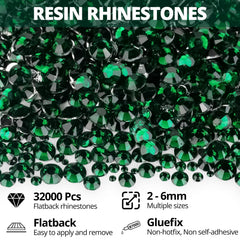 Worthofbest green rhinestones 2–6mm ready for detailed embellishment projects
