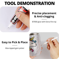 Worthofbest wax-tipped gem picker aids precise placement for flawless embellishments