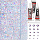 Worthofbest white AB rhinestones flatback 2-6mm closeup for bedazzling crafts