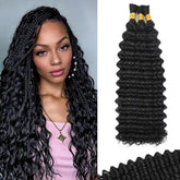 Wosama boho braiding hair 120g 16in close-up shows silky Remy strands for lasting braids