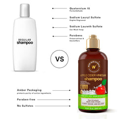 WOW Life Science Apple Cider Vinegar Shampoo clarifying build-up removal action
