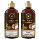 WOW Skin Science Coconut Milk Shampoo bottle front showing hydrating curls