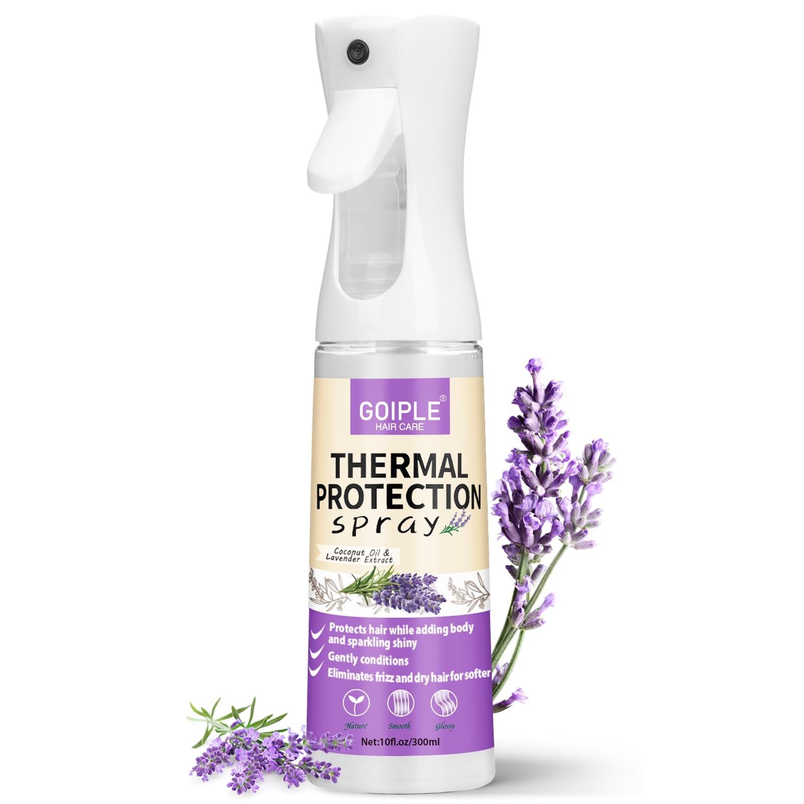 WOZUTUNT 10-in-1 spray bottle close-up for protective heat styling