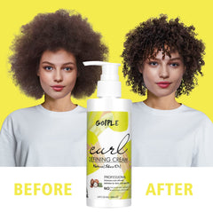 WOZUTUNT Curl Defining Cream on hair with row brush for defined waves.