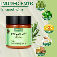 WOZUTUNT Rosemary Mint Butter open jar shows creamy texture for deep conditioning