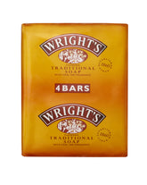Wright's Coal Tar Soap 4-pack on bathroom shelf for daily cleansing