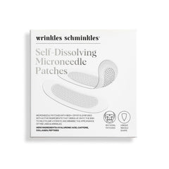 Wrinkles Schminkles self-dissolving microdart patch on the face for targeted wrinkle care.