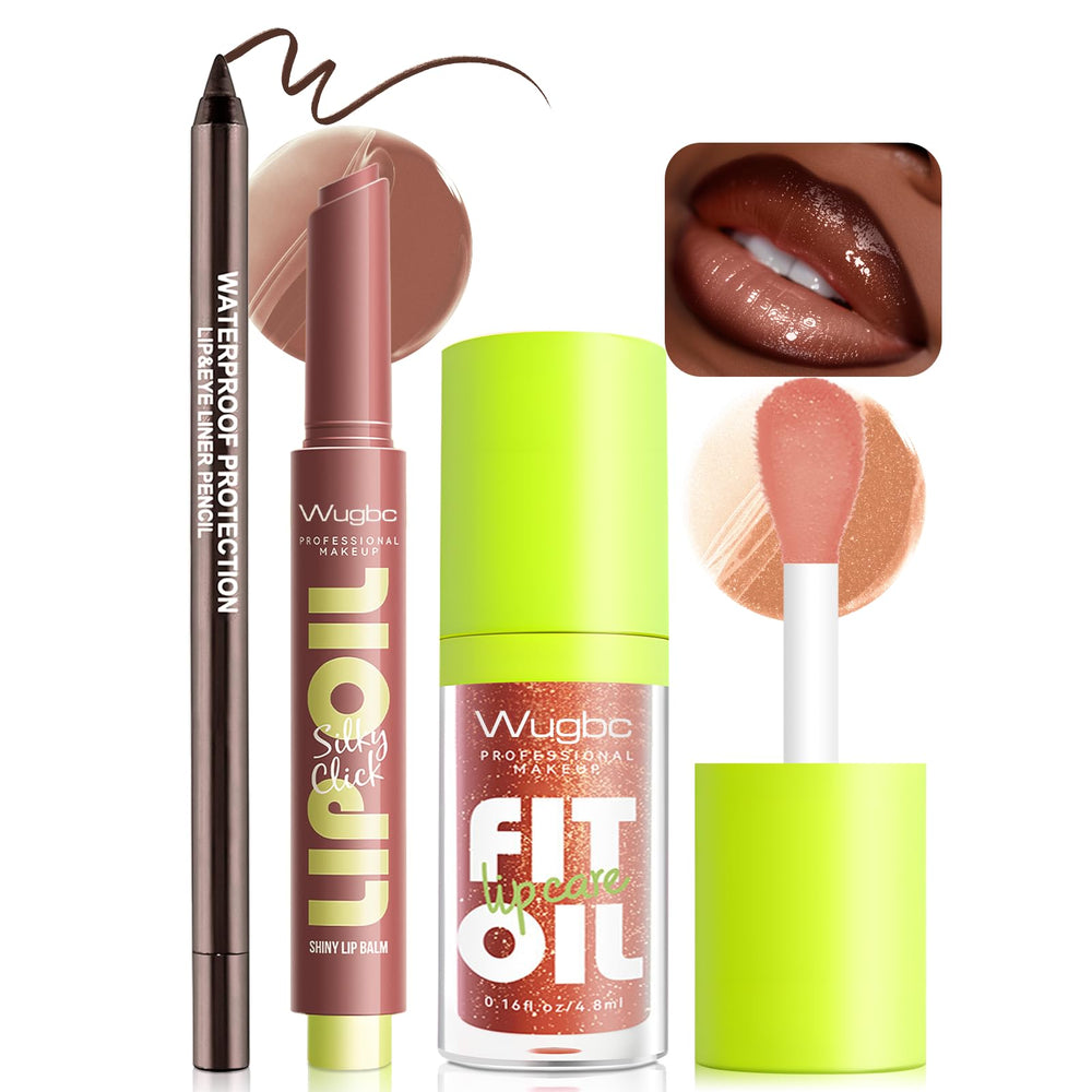 Wugbc brown lip liner pencil defines lips with precise contour.