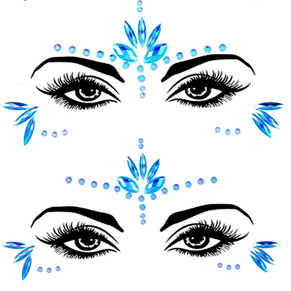 WUIOS Mermaid face gems blue closeup for bold festival looks