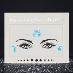 WUIOS Mermaid face gems blue eye-makeup highlight for festival makeup and selfies