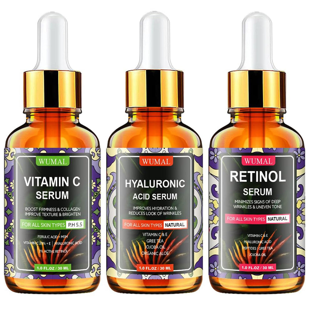 WUMAL Vitamin C serum bottle close-up for brightening and radiance