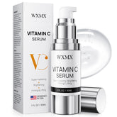 WXMX Super C Serum bottle with pump showing hydrating formula and ease of use