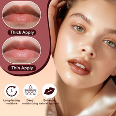 Wyihg Honey Lipstick tinted lip balm black application blends with natural lip color for subtle shine