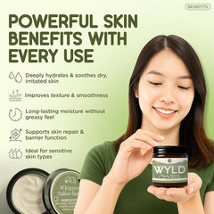 Wyld Skincare grass-fed tallow balm ingredients feature Manuka honey and jojoba oil